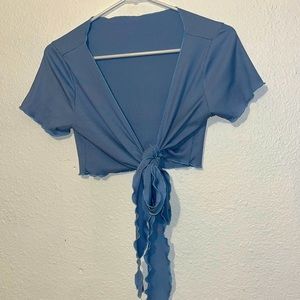 Light blue crop top